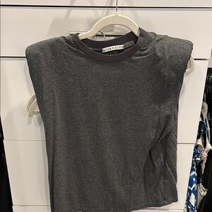 Alice + Olivia Gray Boxy Muscle Tee